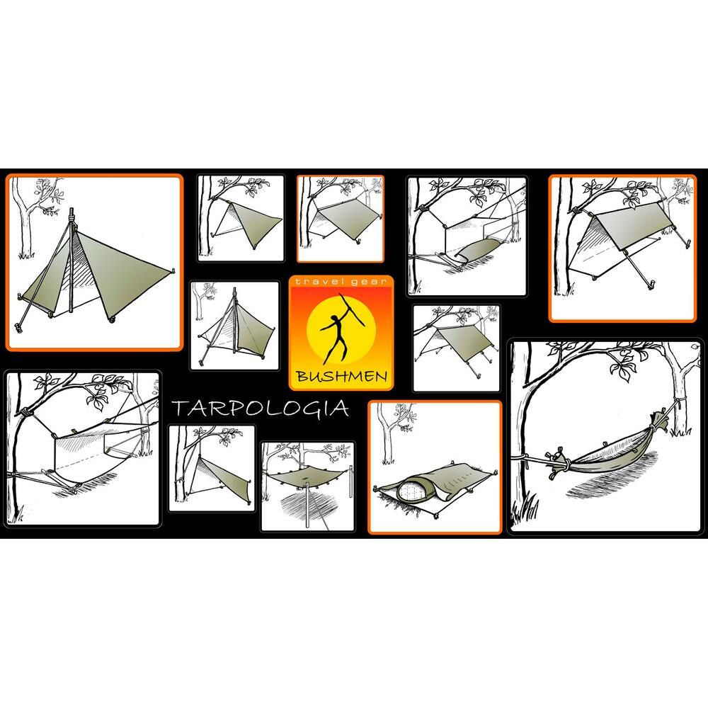 Bushmen 2×3m Ultralight Tarp (Dark Olive) possible applications