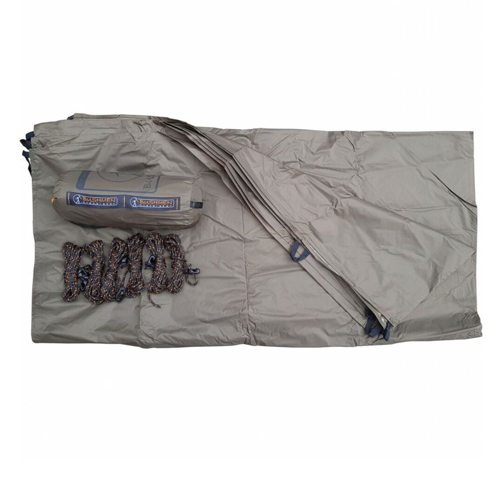 Bushmen 3×3m Ultralight Tarp (Dark Olive) stock image