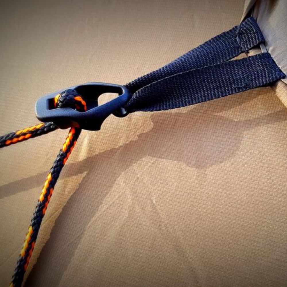 Bushmen 3×3m Ultralight Tarp (Dark Olive) tension straps