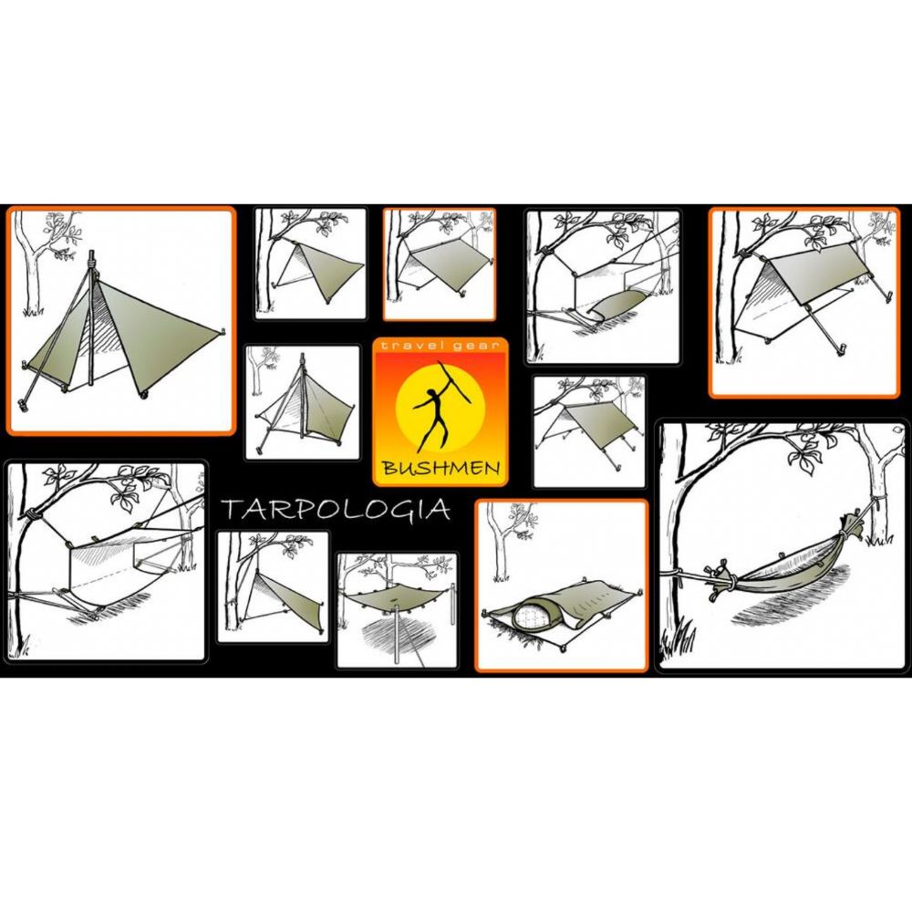 Bushmen 4×3m Thermo Tarp (Olive) different setup applications