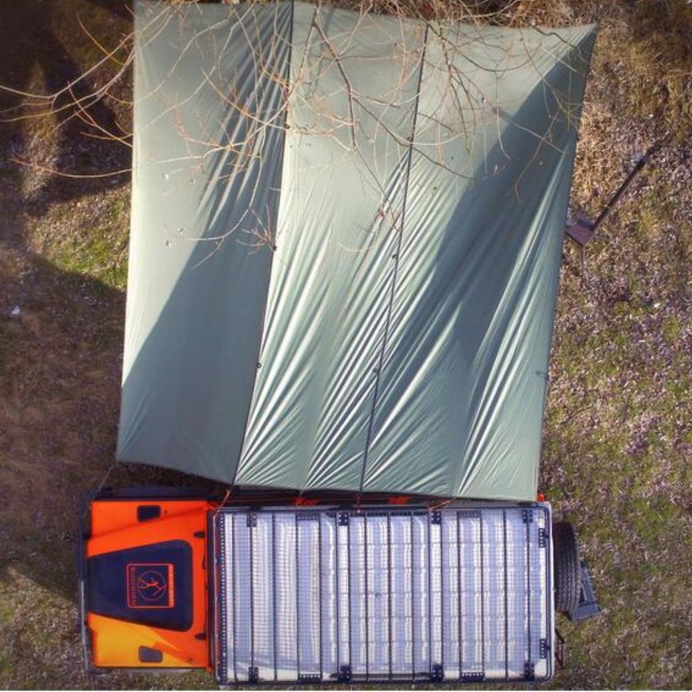 Bushmen 4×4m Thermo Tarp (Olive) top view