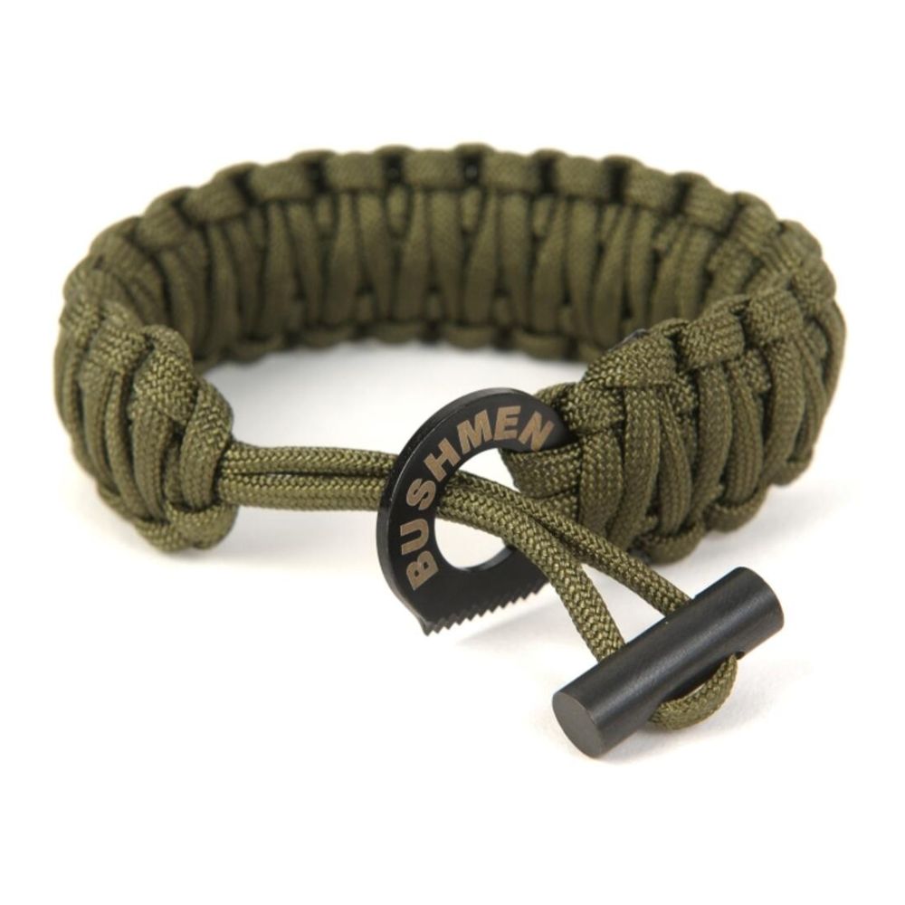 Bushmen Survival Bracelet 6m olive stock image