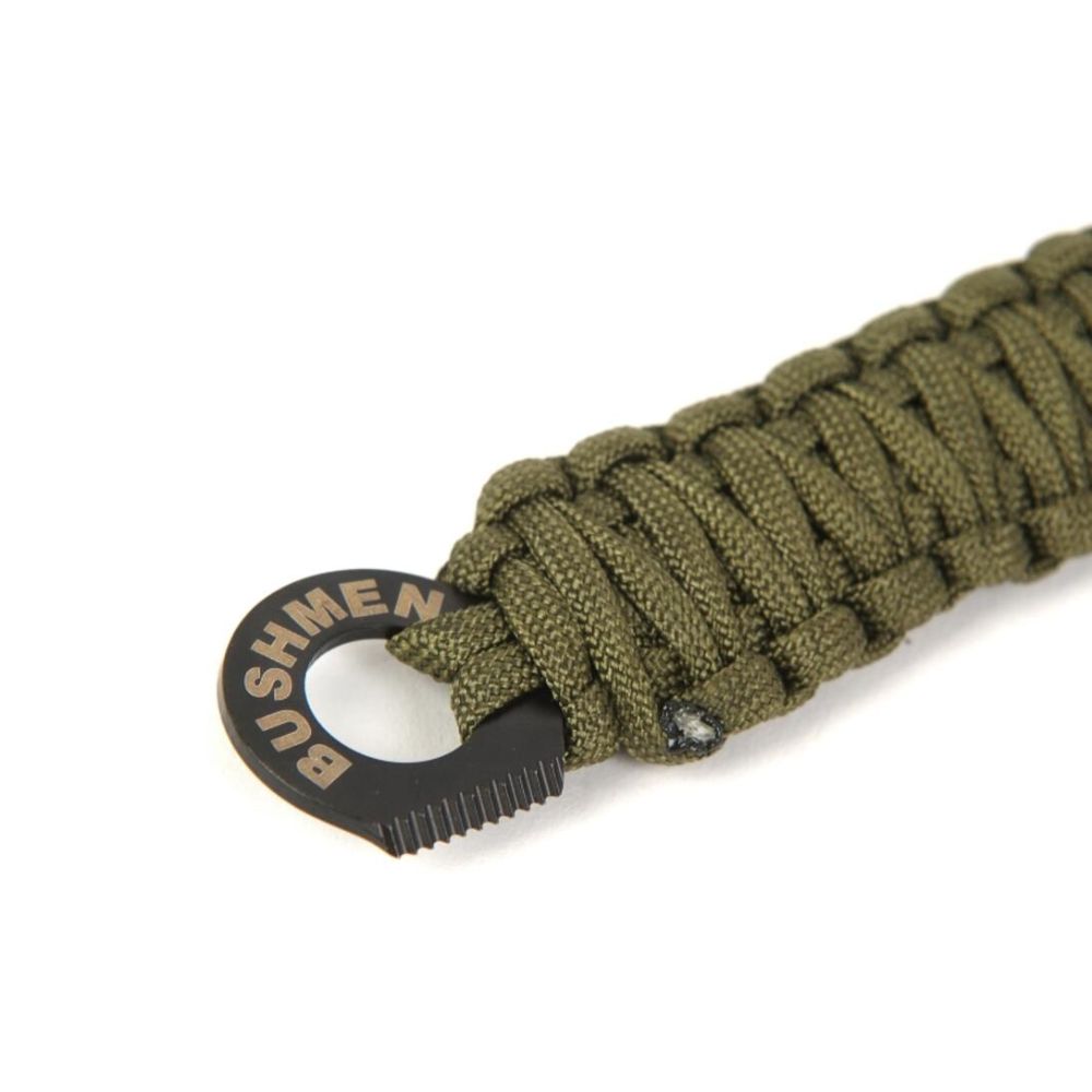 Bushmen Survival Bracelet 6m olive firestarter