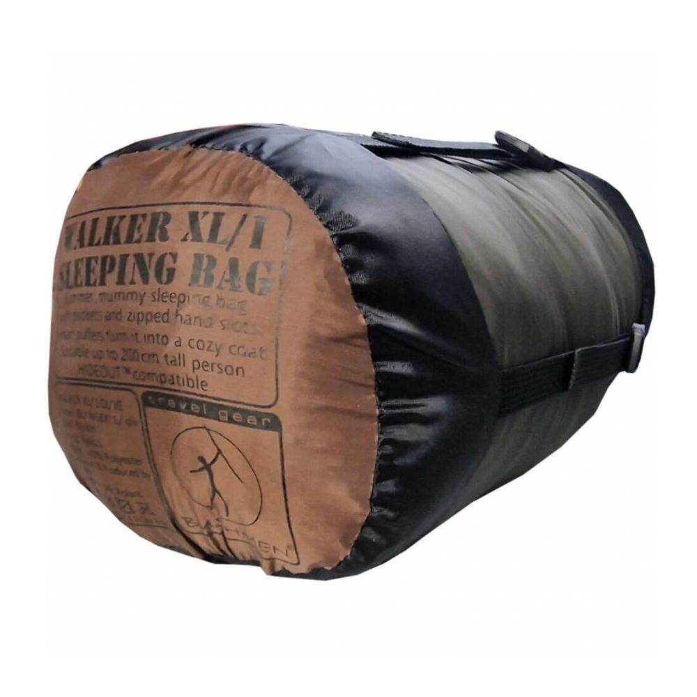 Bushmen Walker 1XL Sleeping Bag (Olive) in bag