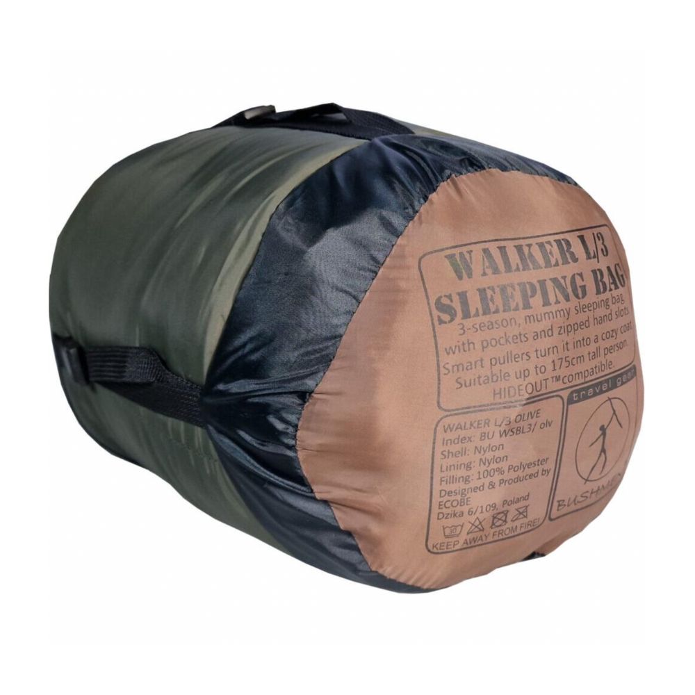 Bushmen Walker 3L Sleeping Bag (Olive) in bag