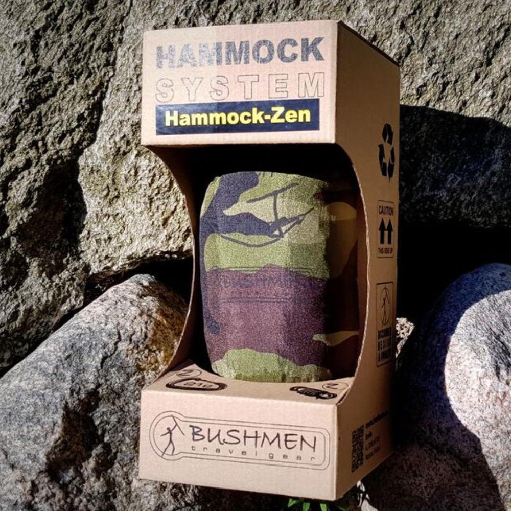 Bushmen ZEN Hammock (Camo) in packaging