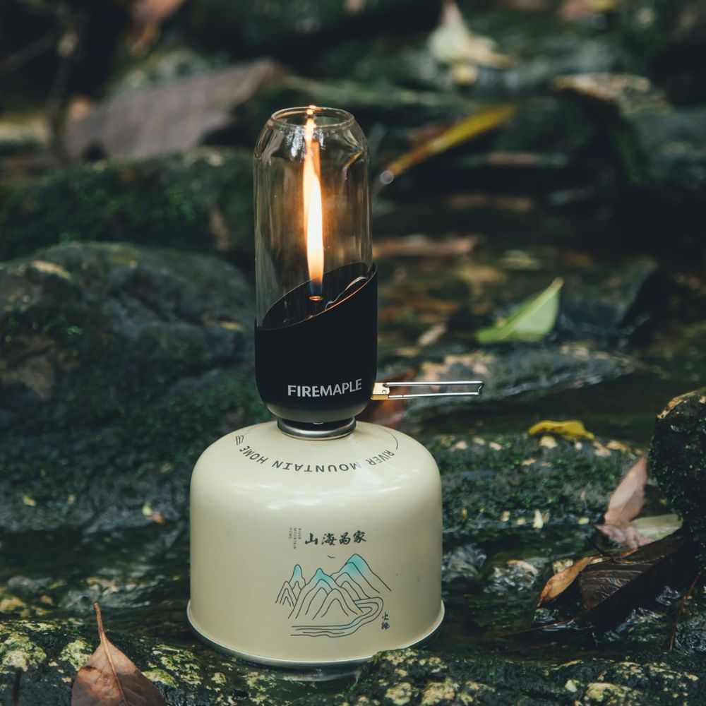 Firemaple Gas Lantern (Black) in forest