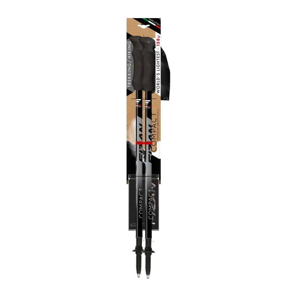 Fizan Compact 3 Trekking Poles (Grey/Pair) in retail packaging