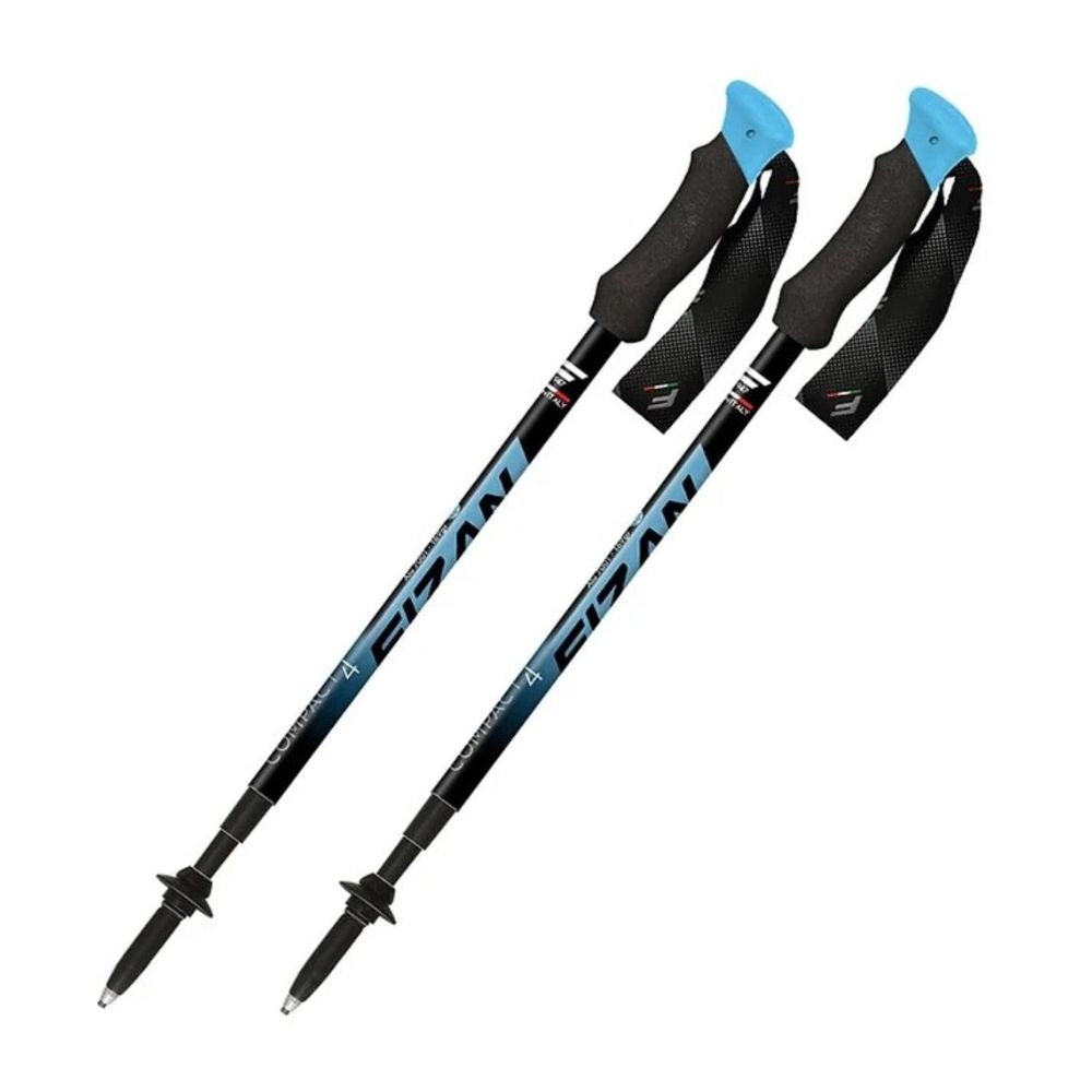 Fizan Compact 4 Trekking Poles (Blue/Pair) stock image