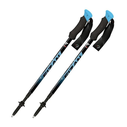 Fizan Compact 4 Trekking Poles (Blue/Pair) stock image