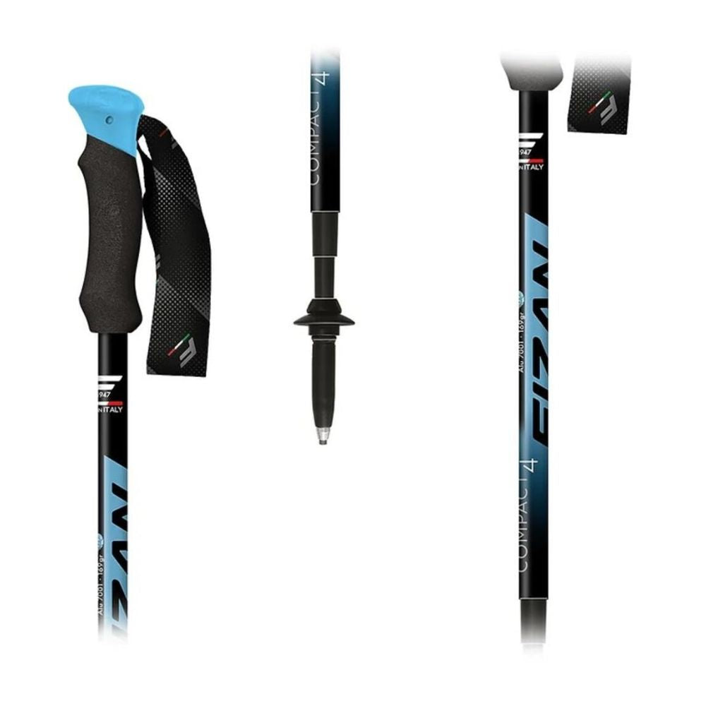 Fizan Compact 4 Trekking Poles (Blue/Pair) handles