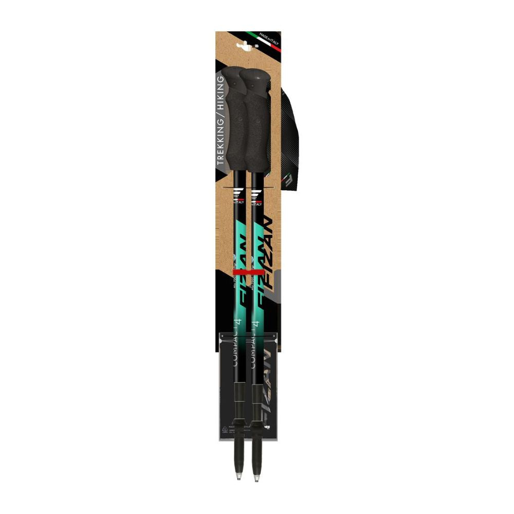 Fizan Compact 4 Trekking Poles (Green/Pair)