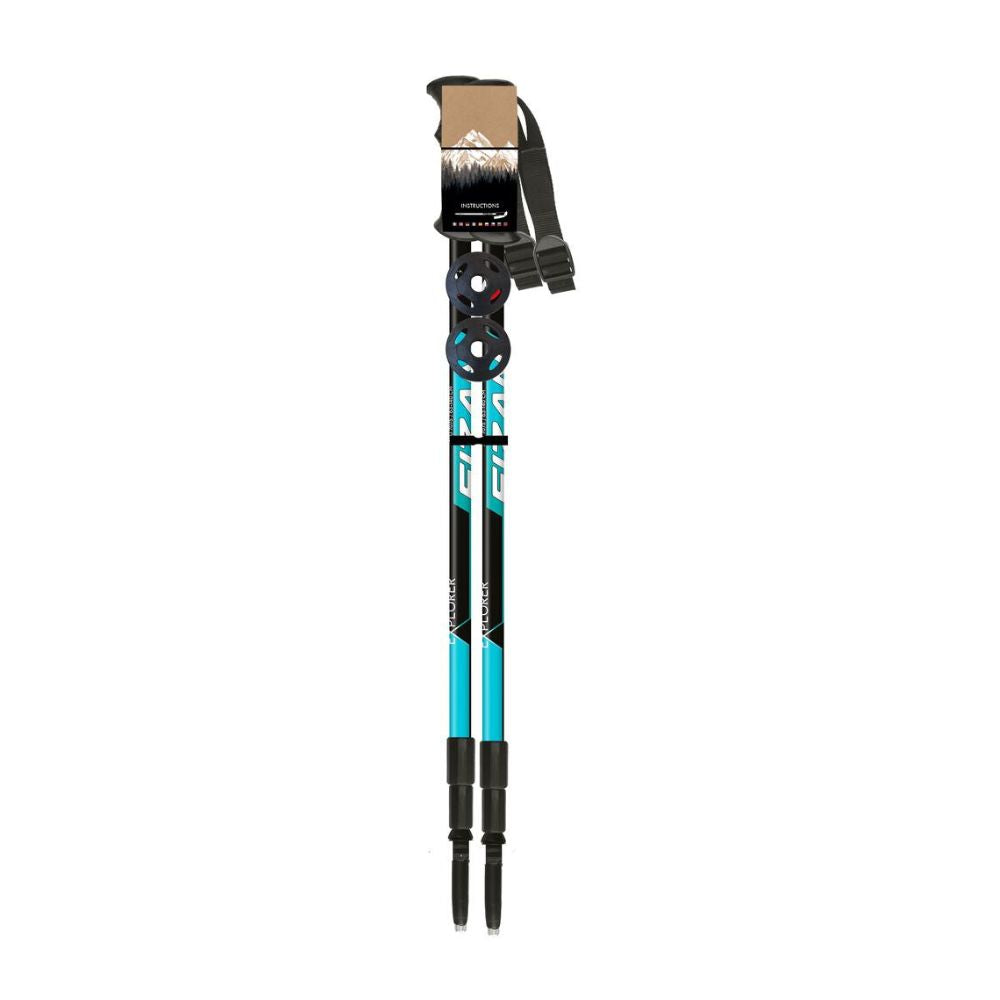 Fizan Explorer Trekking Poles (Blue/Pair) in retail packaging