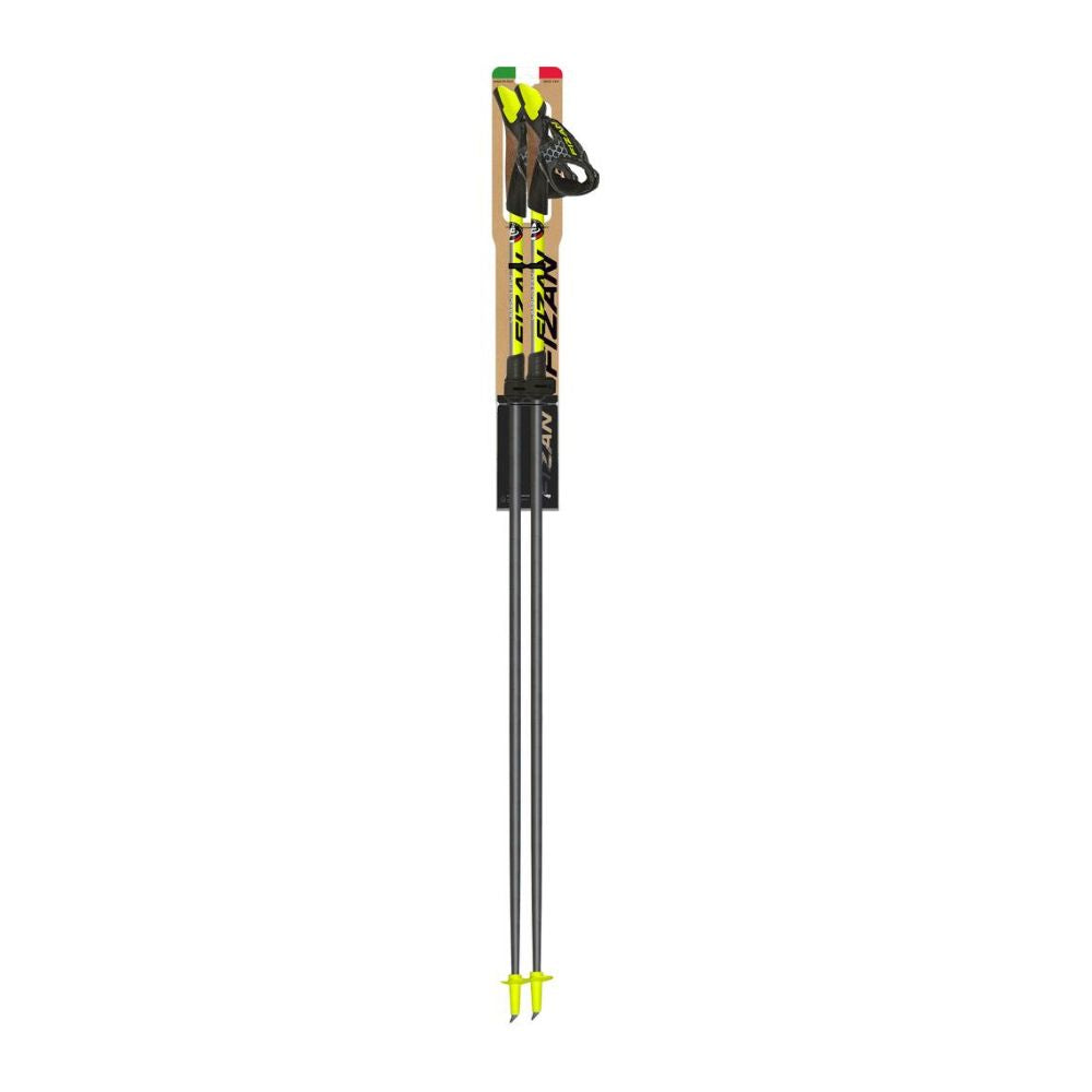 Fizan NW Speed Nordic Walking Poles (Yellow/Pair) in retail packaging