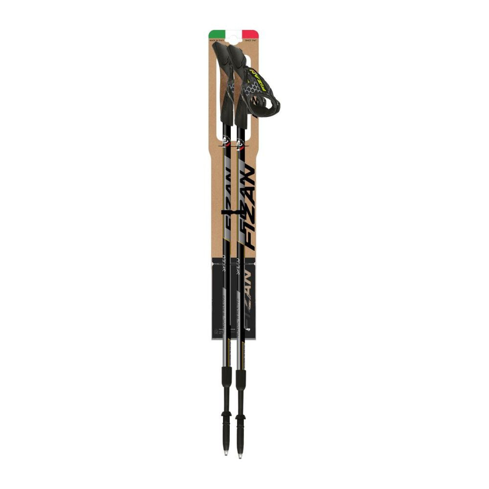 Fizan NW Speed Nordic Walking Poles (Black/Pair) in retail packaging