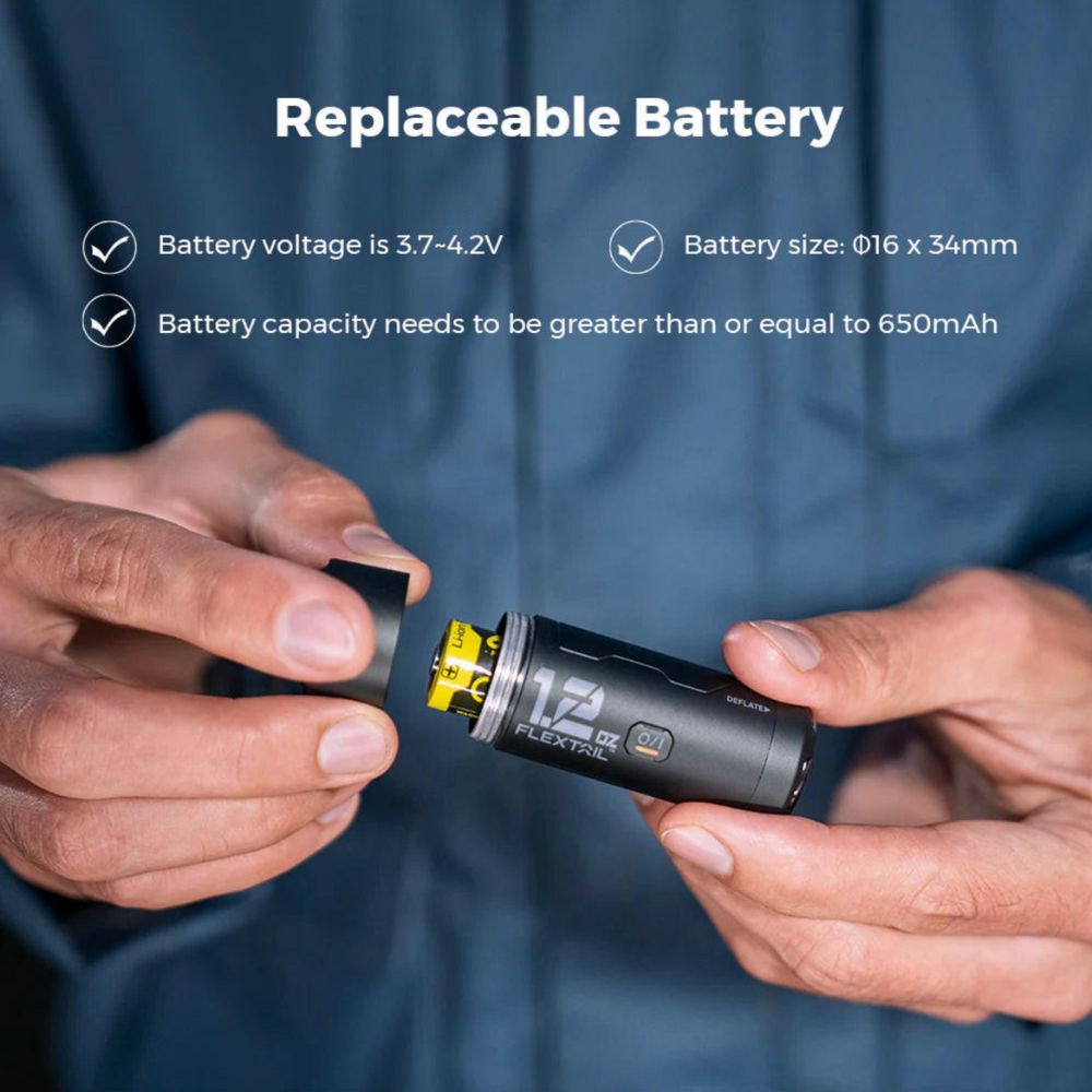 Flextail Sleeping Pad Zero Pump battery specification