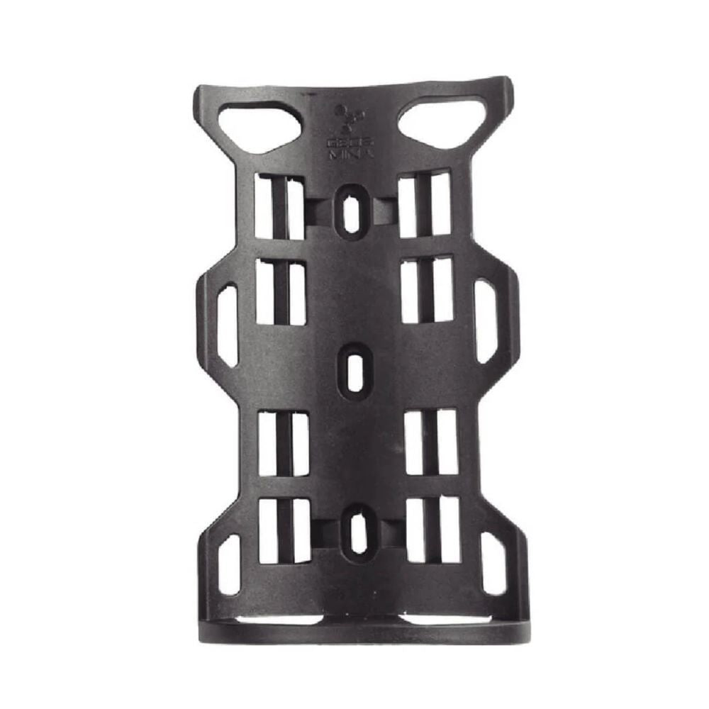 Black metal bracket on a white background