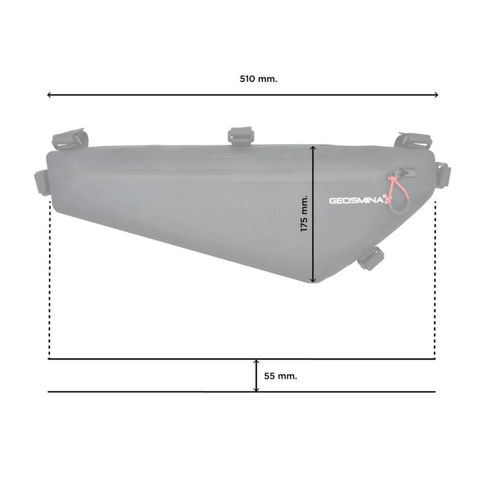 Geosmina Medium Gravel Frame Bag dimensions