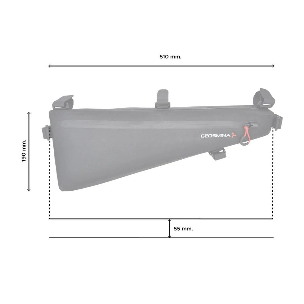 Geosmina Large MTB Frame Bag dimensions