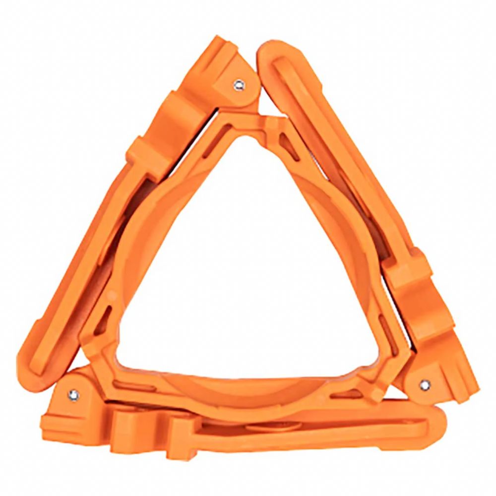 Orange triangular warning sign on a white background