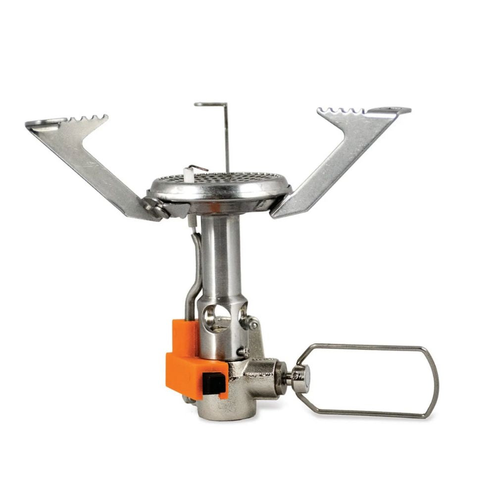 Portable camping stove with a white background