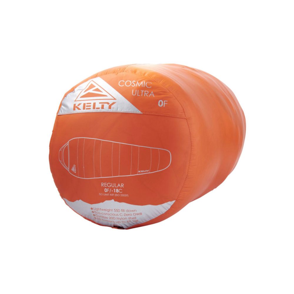 Kelty Cosmic Ultra 0 Degrees 800 DriDown Sleeping Bag (Regular) in bag
