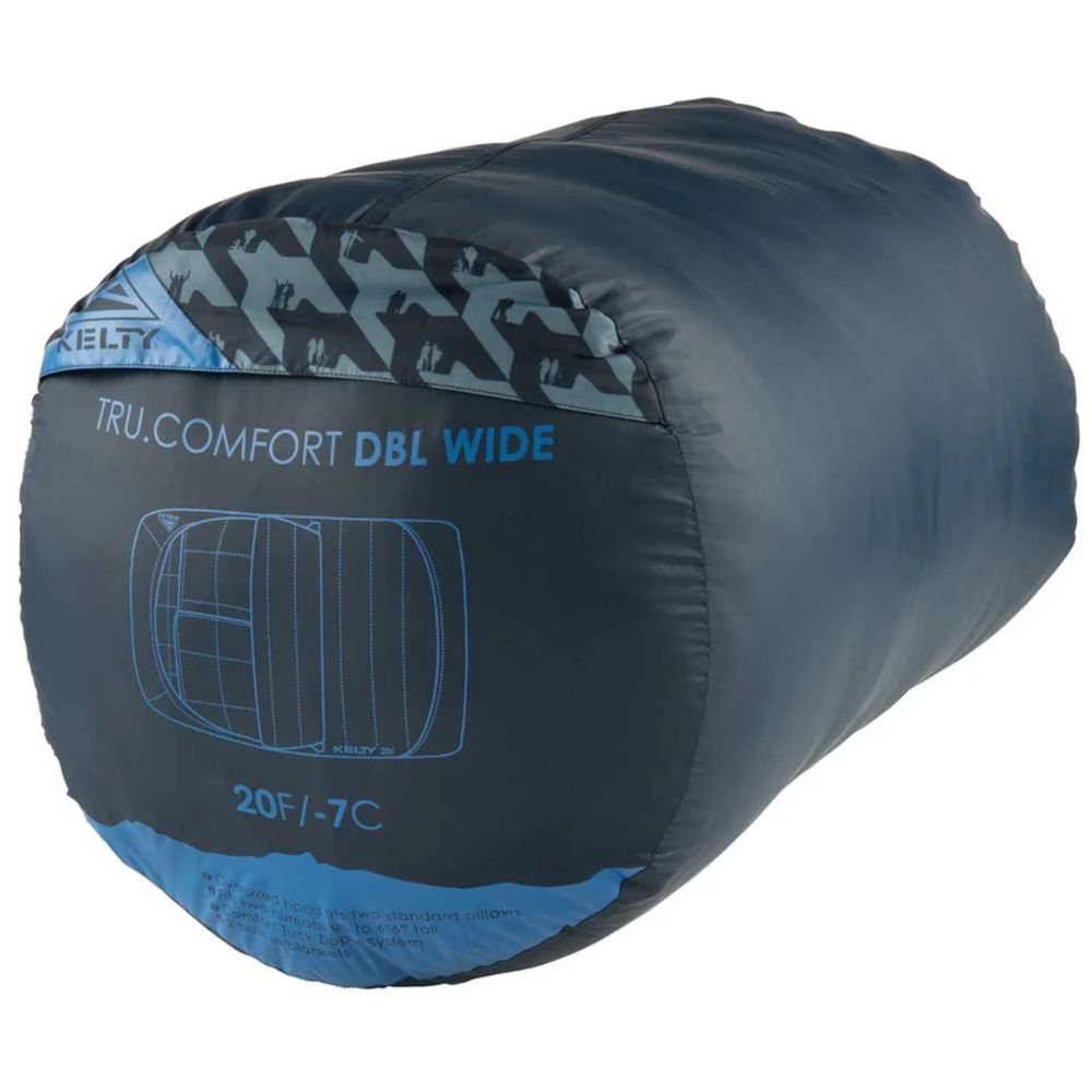 Kelty Tru.Comfort Doublewide 20 Degrees Sleeping Bag (Pageant Blue) in bag