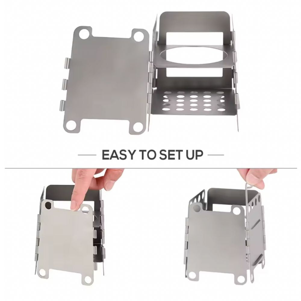Lixada Lightweight Titanium Folding Wood Stove how to set up