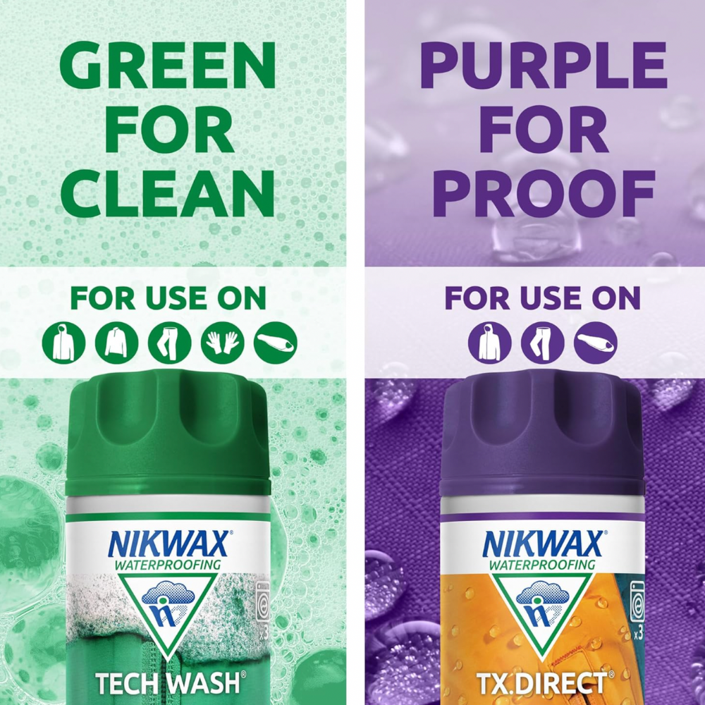 Nikwax Tech Wash & TX.Direct Wash-in uses