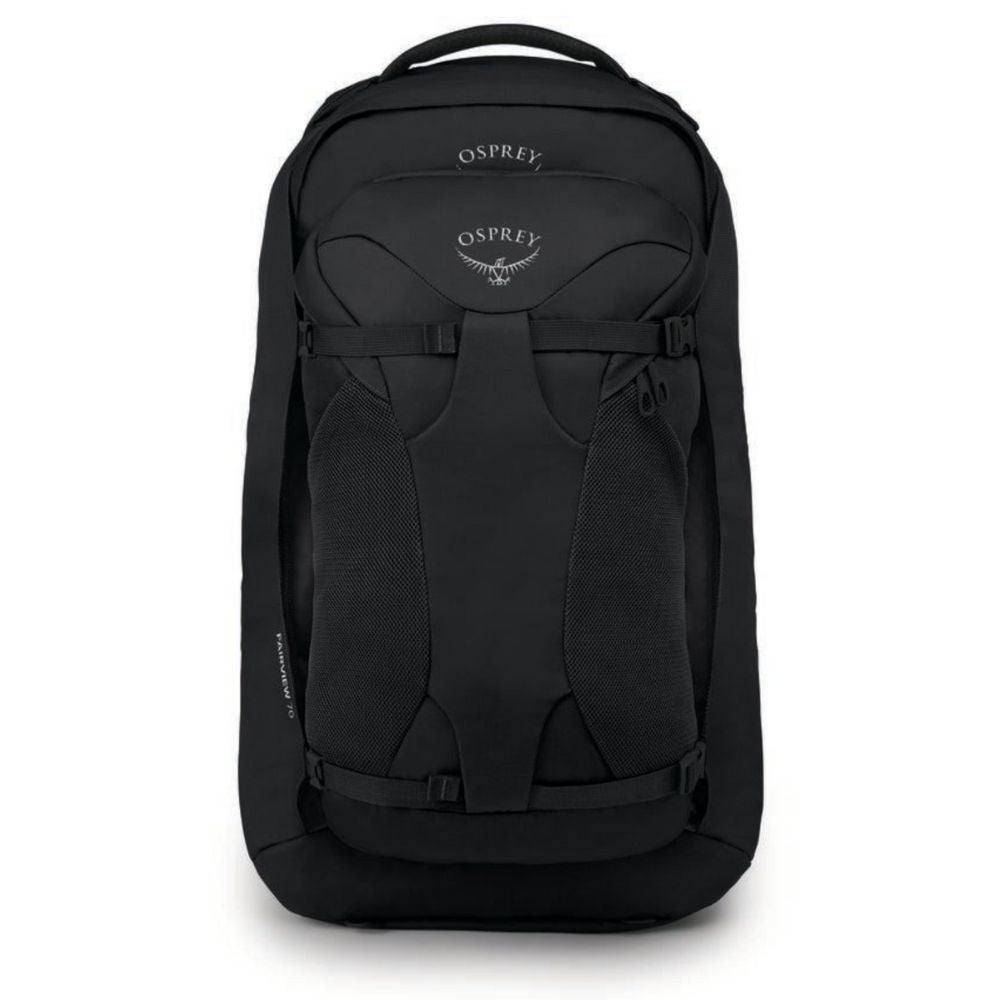 Black Osprey backpack on a white background