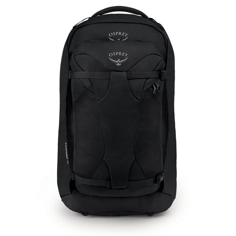 Black Osprey backpack on a white background