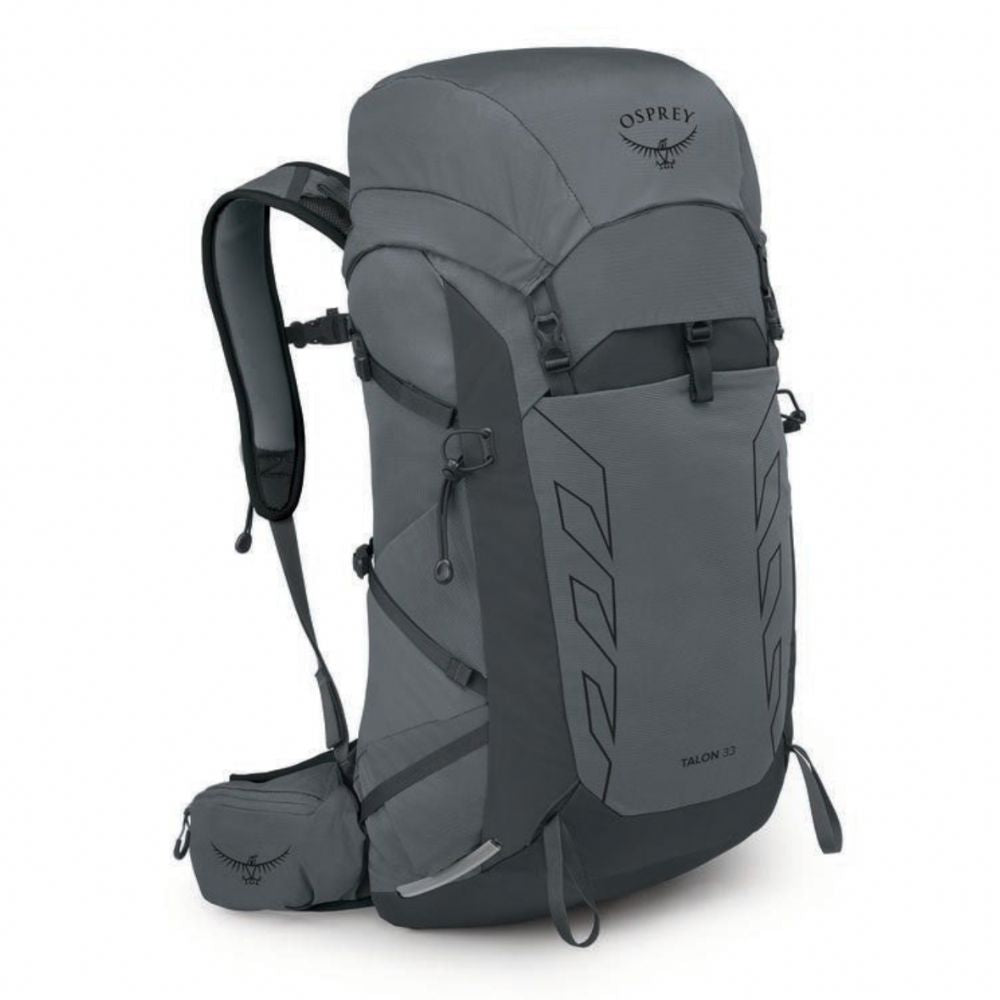 Gray Osprey backpack on a white background