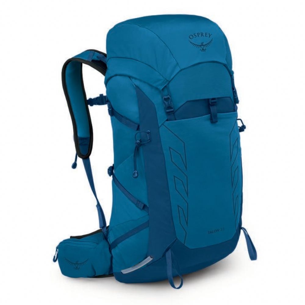 Blue Osprey backpack on a white background
