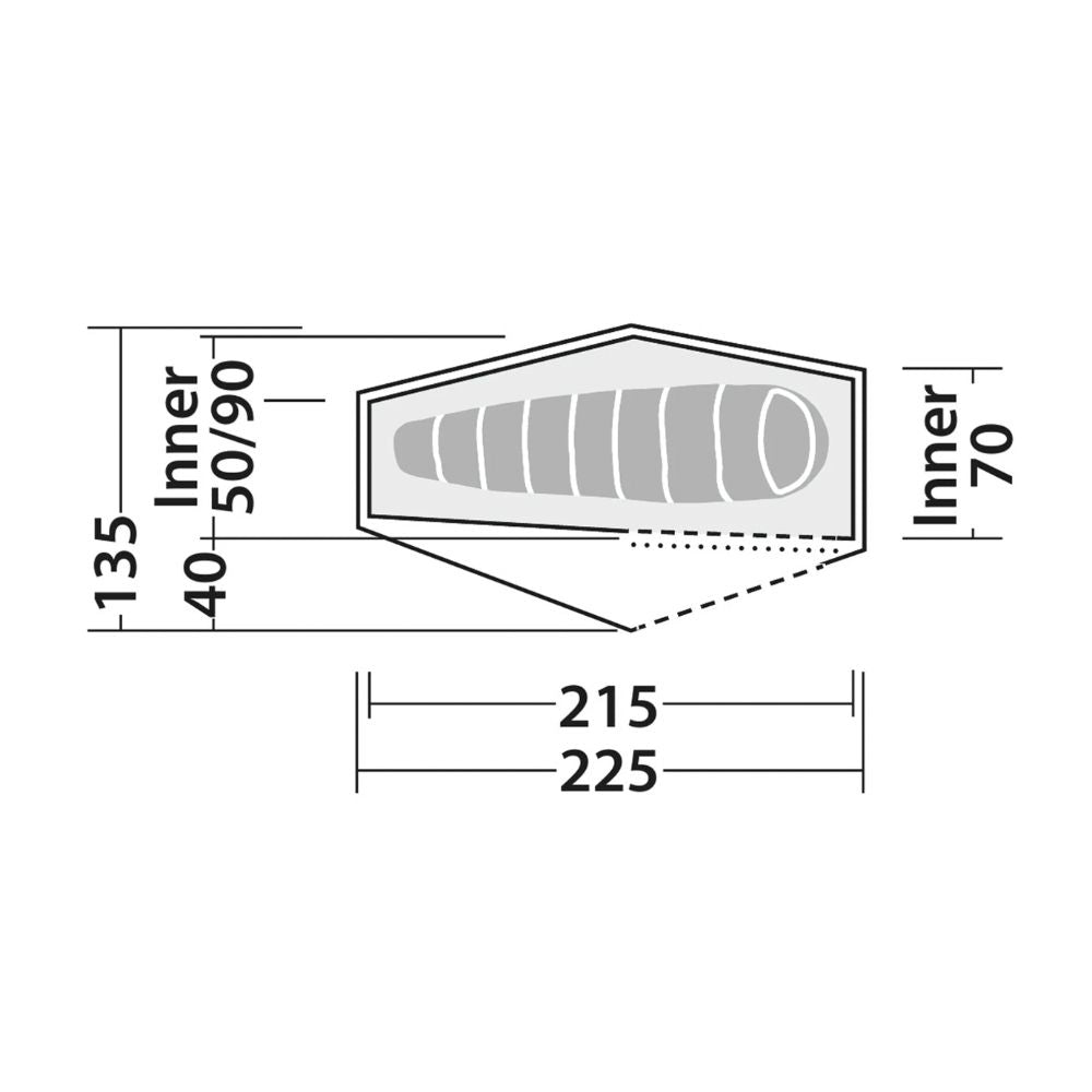 Robens Chaser 1 LW Lightweight 1-Person Tent dimensions