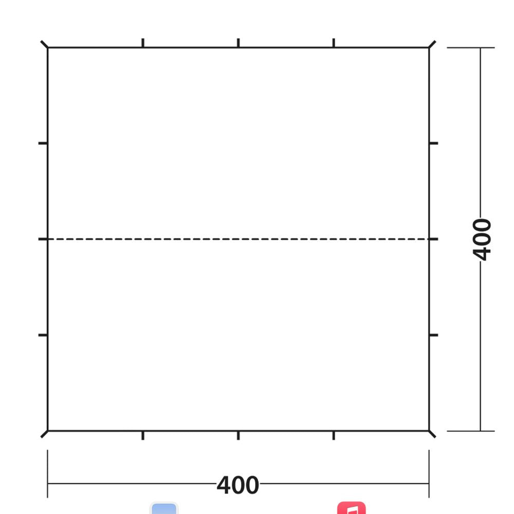 A simple square diagram with dimension labels showing 400 by 400, likely indicating fabric or material size information rather than a photographed product.