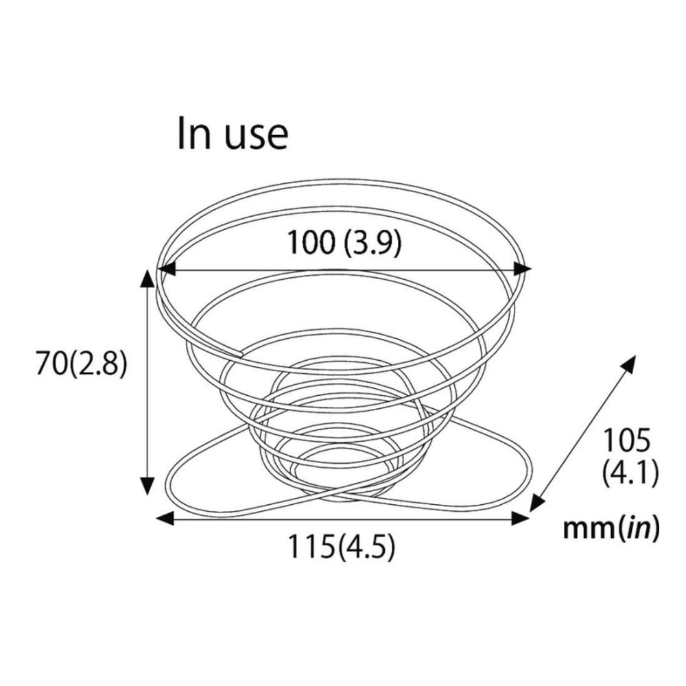 SOTO Helix Coffee Maker dimensions in use