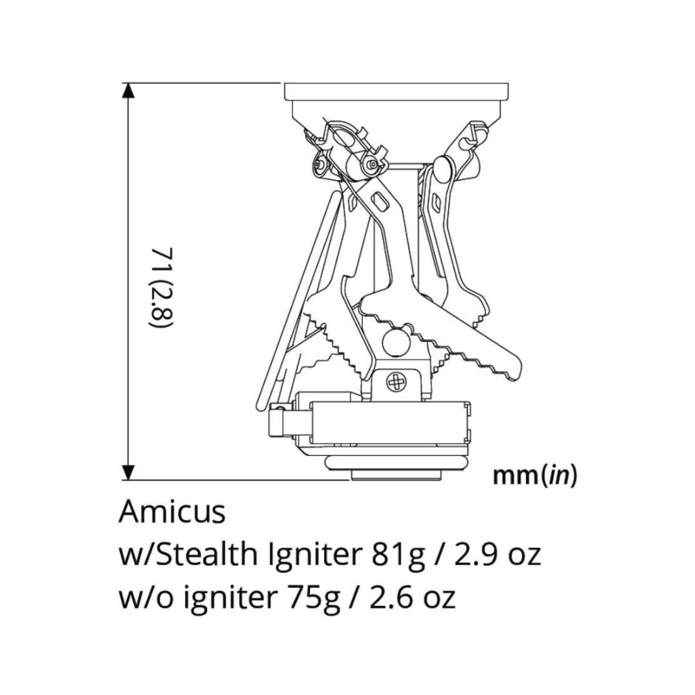 SOTO Amicus Gas Stove sizes