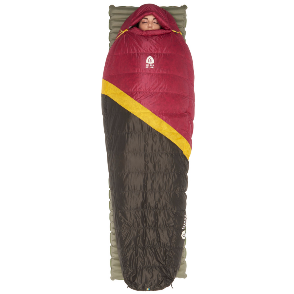 Sierra Design Womens Nitro 800 20 Degree Down Sleeping Bag on sleeping pad