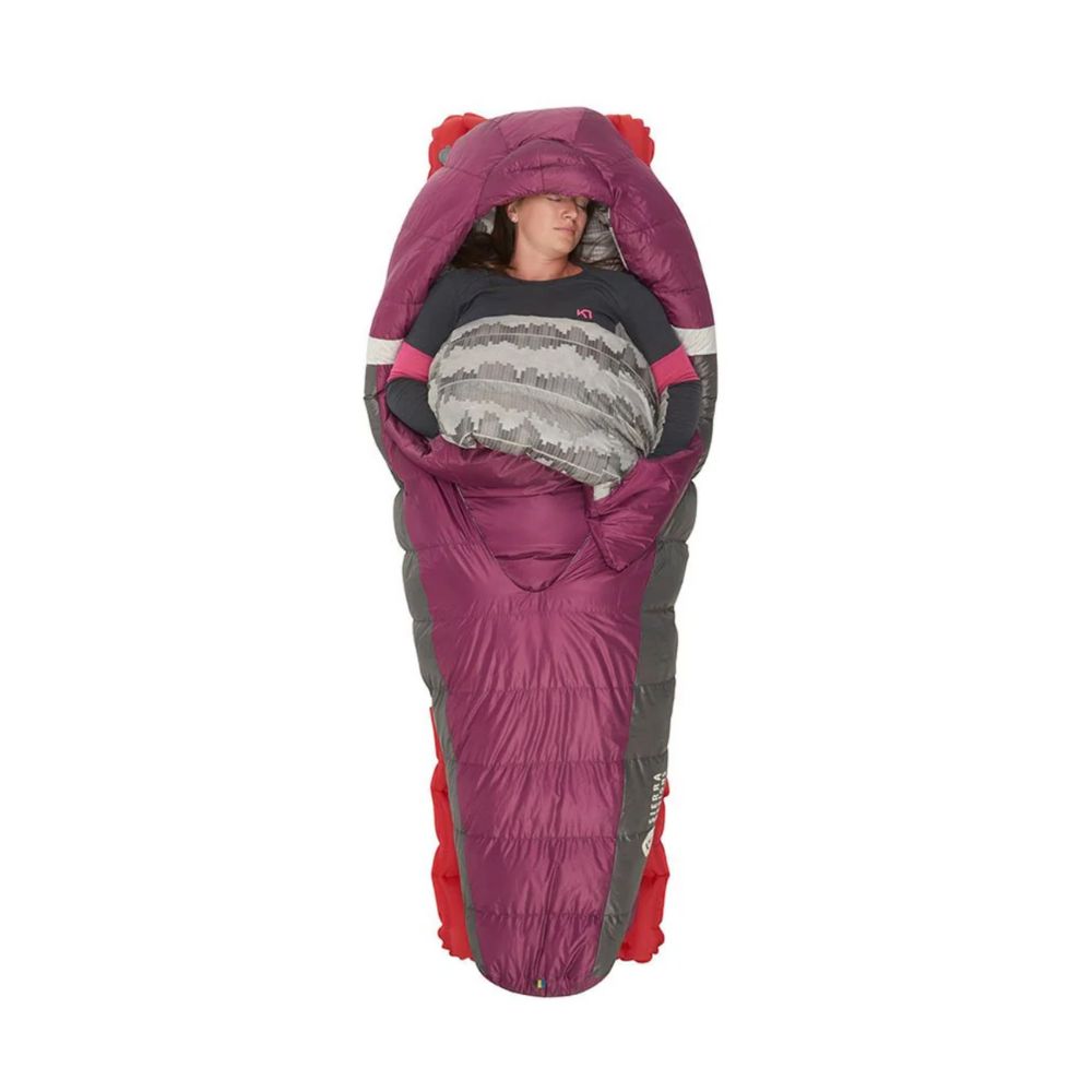 Sierra Designs Backcountry Bed 20 Degree Women's Sleeping Bag person inside