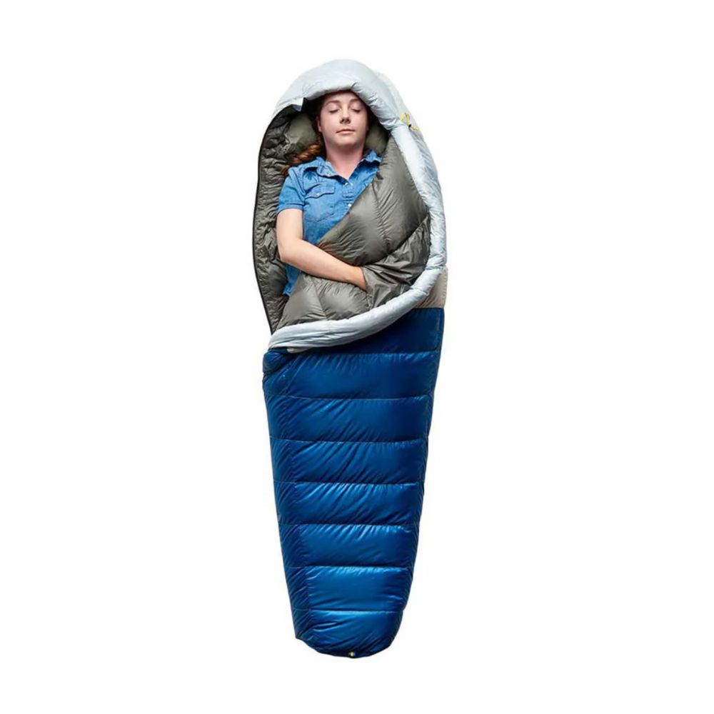 Sierra Designs Get Down 550F 20 Degree Womens Sleeping Bag (Regular) open with person