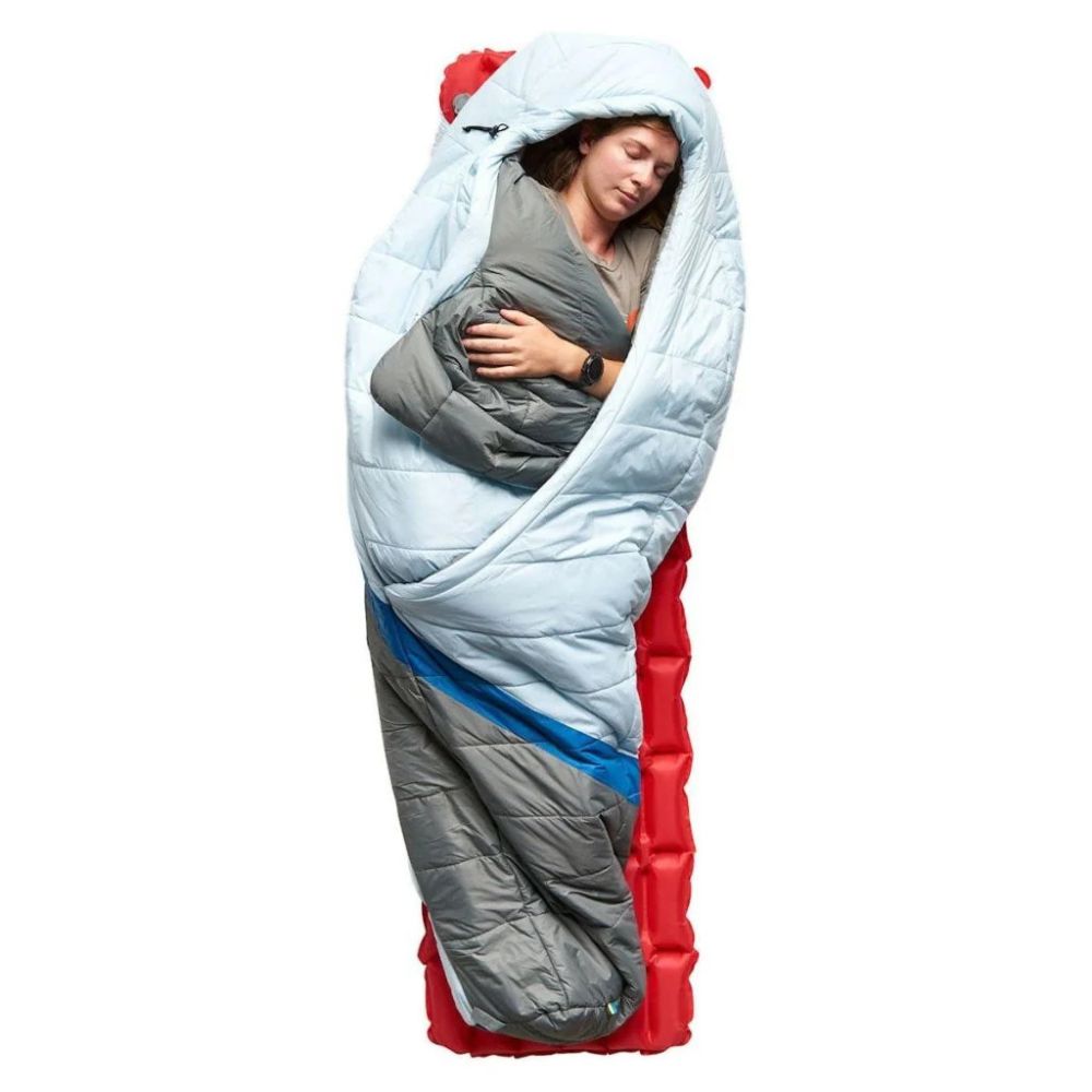 Sierra Designs Night Cap 20 Women's Sleeping Bag with person asleep inside