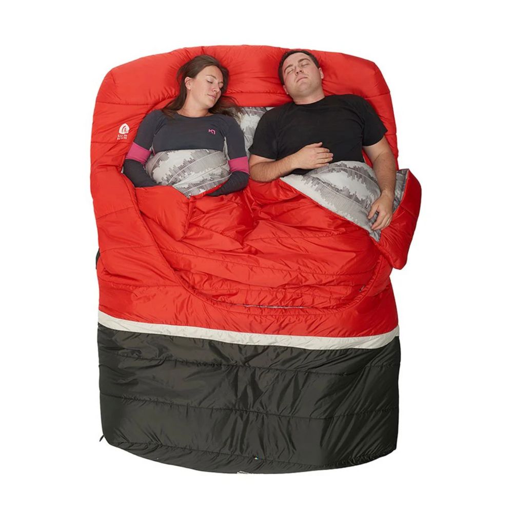 Sierra Designs Frontcountry Bed 20 Degree Sleeping Bag Queen people asleep