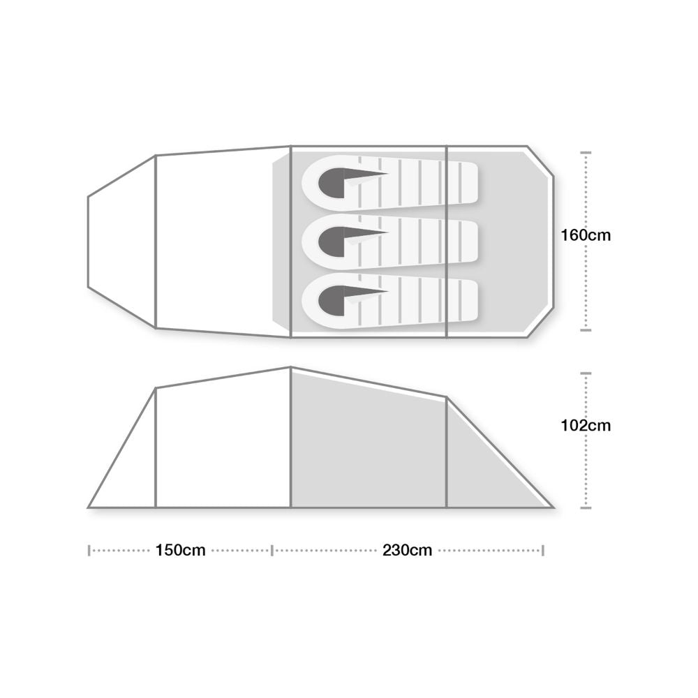 Wild Country Blizzard Elite 3 Tent size specification