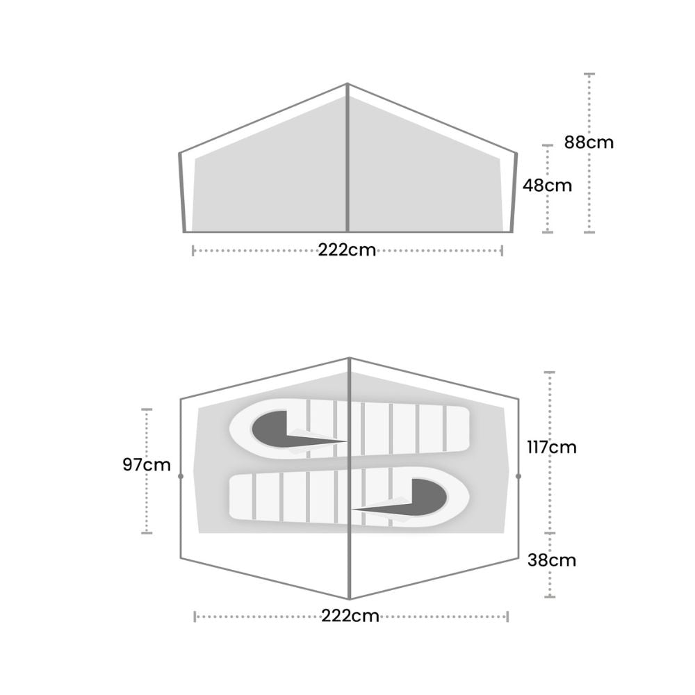 Wild Country Halny Elite 2 Tent size specification