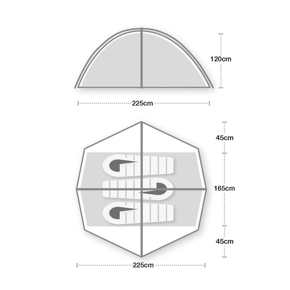 Wild Country Helm Compact 3 Tent size specification