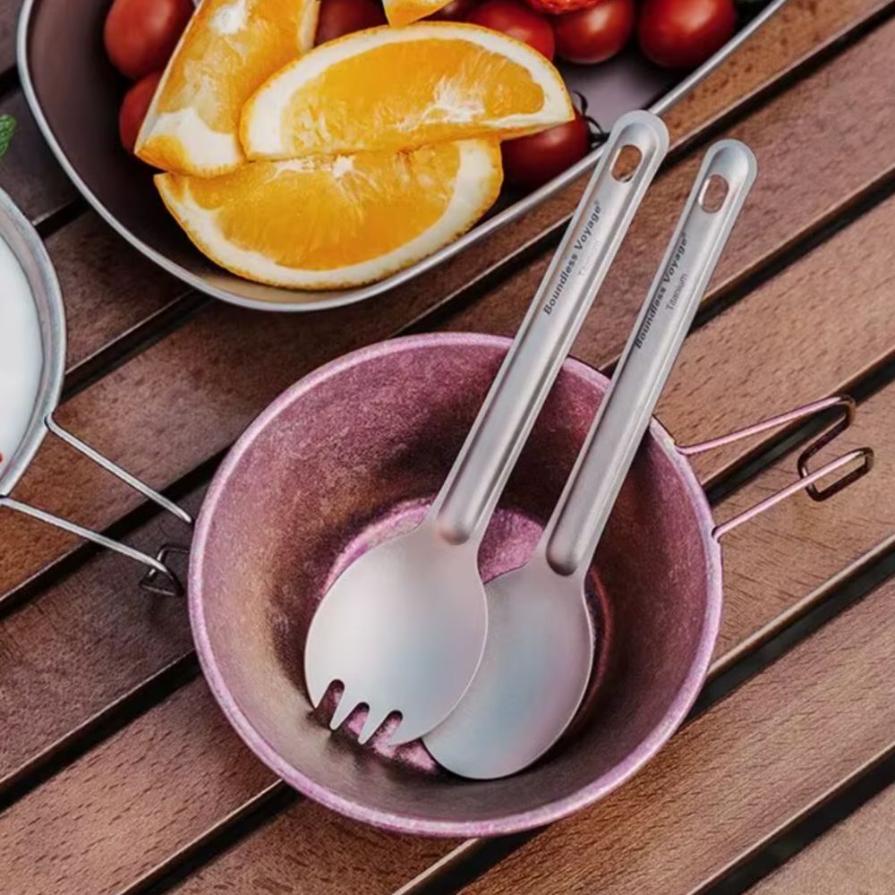 Boundless Voyage Titanium Cutlery Spoon and Spork Set 2