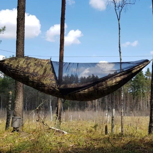 Bushmen Bushbed PRO Hammock (Camo) in forest