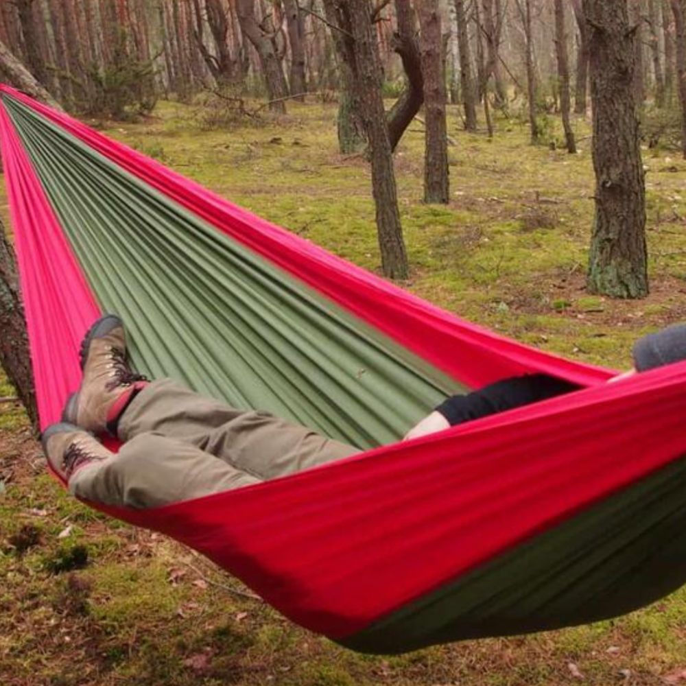 Bushmen ZEN Hammock (Red) in forest