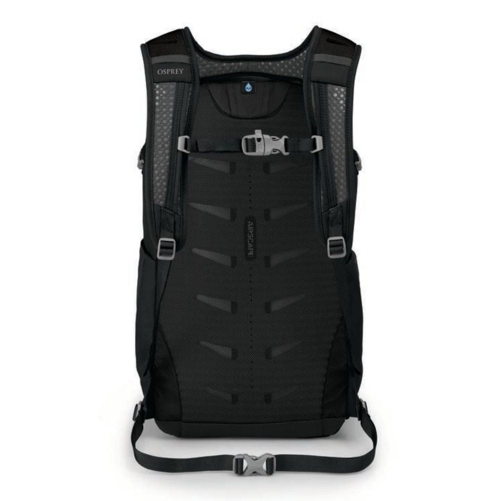 Black Osprey backpack on a white background