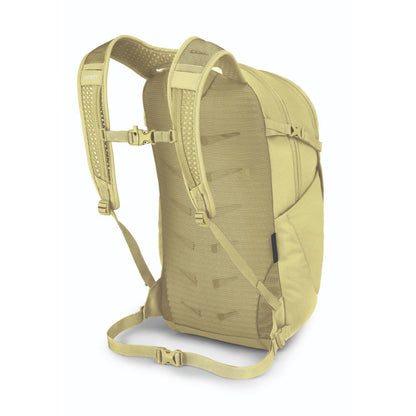 Beige backpack on a white background